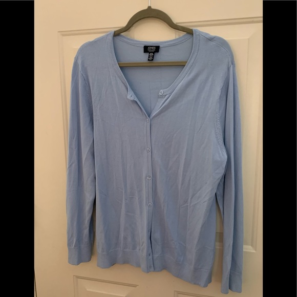 Three Jones New York cardigan sweaters. Gray, black and light blue, all size XL. - Picture 3 of 6